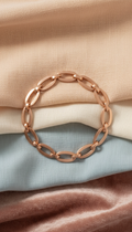 Rose Sand Oval Link Bracelet